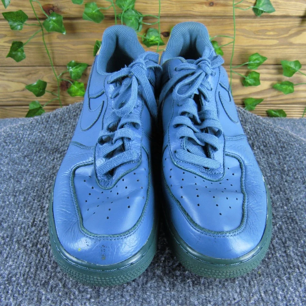 Nike Air Force 1 '07 LV8 Low Men 9.5 Blue Leather‎ Sneakers Missing Insoles